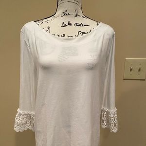 Lily Pulitzer White Lace Sleeve Tunic